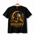 Protected by Mahadev – Premium Black Graphic T-Shirt | Regular Fit | Unisexx Standard Crew T-Shirt