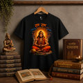 Ram Ram Hanuman Meditation Premium Black T-Shirt | Spiritual Graphic Tee | Regular Fit UnisexUnisex Standard Crew T-Shirt
